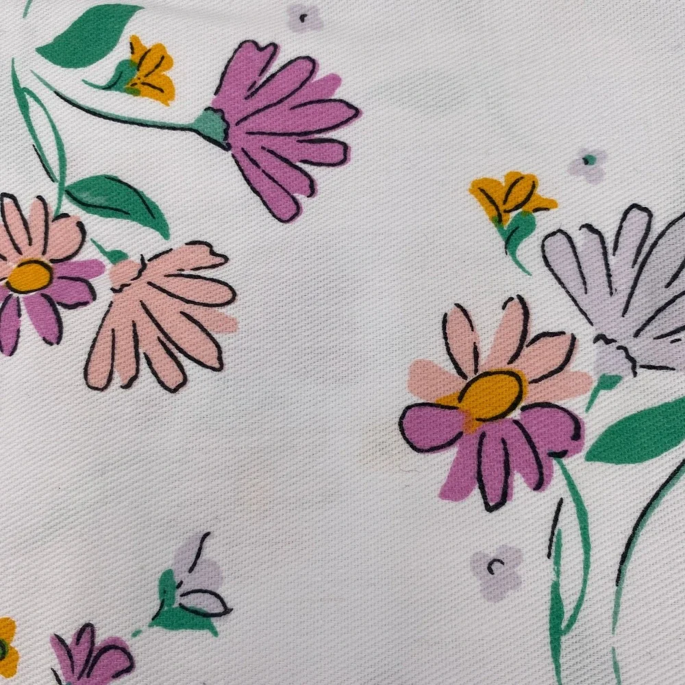 Kate Spade Shower Curtain White Dreamy Daisy Ruffled Pansy Floral Botanical